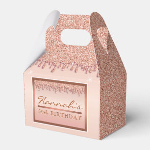 Ballotins Boîte-cadeau d'anniversaire Rose Gold Sparkle Glit