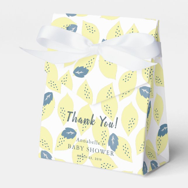 Ballotins Boîte-cadeau de Baby Shower à motif Citron & Feuil (Verso)