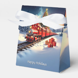 Ballotins Boîte Cadeau de Noël Arbre de Noël Train Rouge