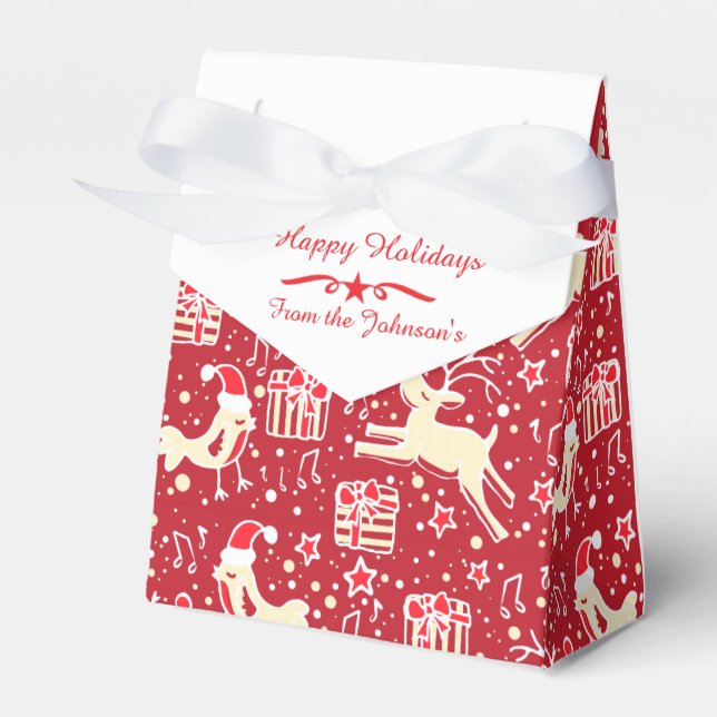 Ballotins Boîte cadeau de Noël blanc rouge renne (Verso)