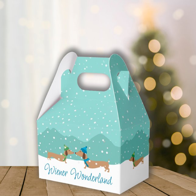 Ballotins Boîte cadeau de Noël Dachshund Wiener Wonderland (Dachshund Wiener Wonderland Christmas gift boxes)