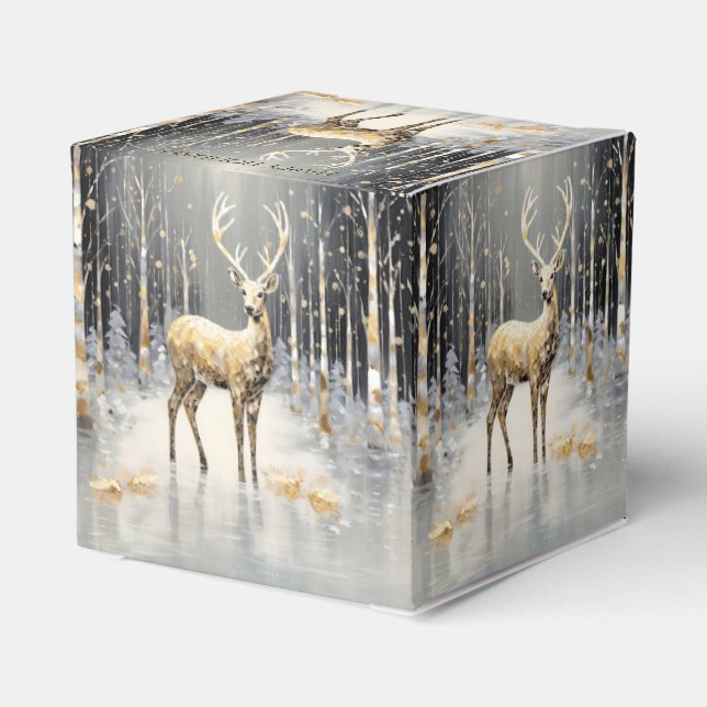 Ballotins Boîte cadeau de Noël Or Reindeer (Arrière)