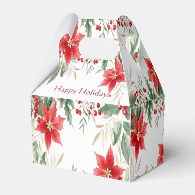 Ballotins Boîte cadeau de Noël Rouge Poinsettia (Verso)