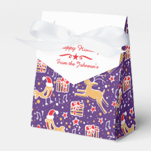 Ballotins Boîte cadeau de Noël rouge violet de rennes
