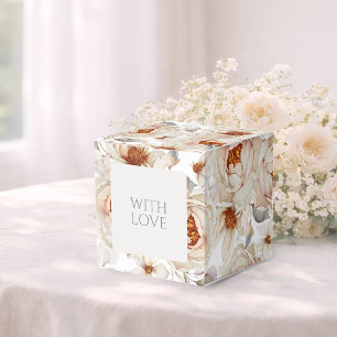 Ballotins Boîte Cadeau Florale Neutre avec Motif Pivoine Ivo