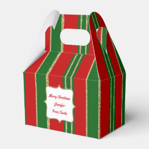 Ballotins Boîte cadeau Gable Fête Rouge, Vert et Or