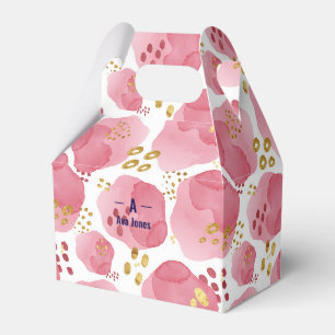 Ballotins Boîte-cadeau personnalisée fleurs roses – Nom pers