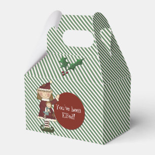 Ballotins Boîte-cadeau rayée mignonne de Noël d'Elf