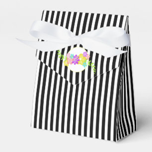 Ballotins Boîte-cadeau rayée noire et blanche élégante d