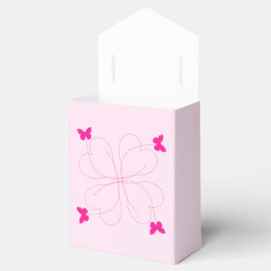 Ballotins Boîte cadeau rose avec papillons