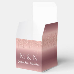 Ballotins Boîte cadeau rose Gold Mariage Nom et lettres pers