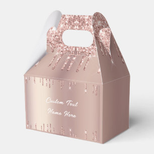 Ballotins Boîte cadeau rose Parties scintillant or avec nom 