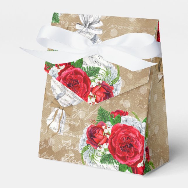 Ballotins Boîte cadeau Rose rustique avec coeur (Verso)