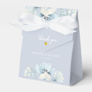 Ballotins boîte de bienvenue à mariage floral bleu poussiére