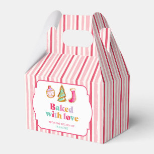 Ballotins Boîte de biscuits de Noël personnalisée rose 'Cuit