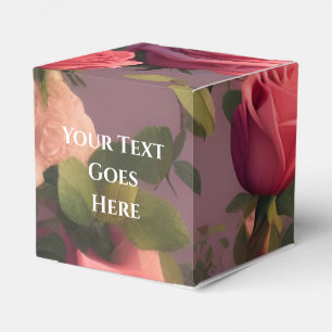 Ballotins Boîte de bonbons de mariage Fleurs Roses