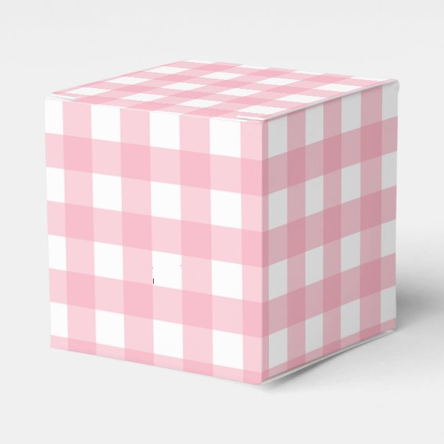 Ballotins Boîte de cadeau à carreaux Gingham rose (Verso)