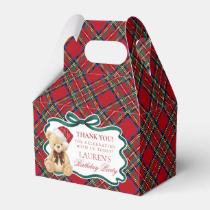 Ballotins Boîte de cadeau d'anniversaire d'ours à carreaux t