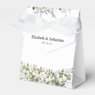 Ballotins Boîte de cadeau de mariage à fleurs blanches