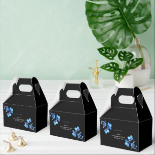 Ballotins Boîte de cadeau de mariage Floral Bleu Foncé Moody