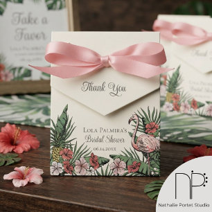 Ballotins Boîte de cadeau de Tropical Flamingo pour la douch