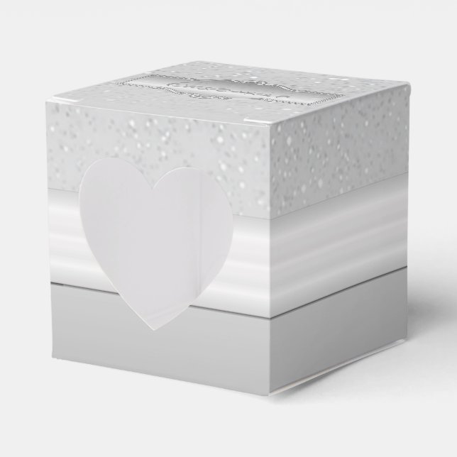 Ballotins Boîte de Coeur Élégante en argent personnalisée (Verso)