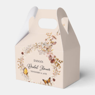 Ballotins Boîte de Faveur à Aquarelle de Fleur Sauvage Beige