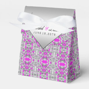 Ballotins Boîte de faveur argent Fuchsia