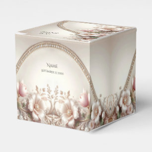 Ballotins Boîte de faveur avec embellissements floraux et pe
