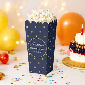 Ballotins Boîte de faveur chic à pois bleus pour mariage d'a