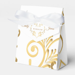 Ballotins Boîte de faveur - Cœur doré élégant