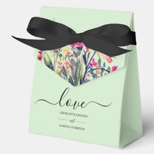 Ballotins Boîte de Faveur d'Amour Verte Menthe Florale