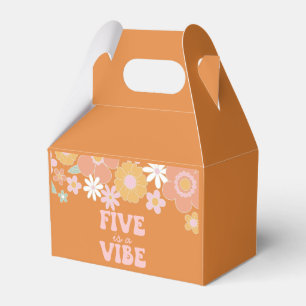Ballotins Boîte de faveur d'anniversaire 5 ans Retro Floral 