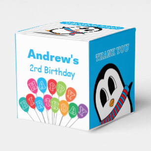 Ballotins Boîte de faveur d'anniversaire de pingouin mignon