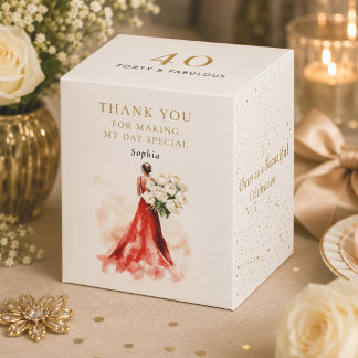 Ballotins Boîte de Faveur d'Anniversaire de Robe Rouge de Lu