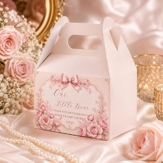 Ballotins Boîte de faveur de Baby Shower avec Ruban Rose | F