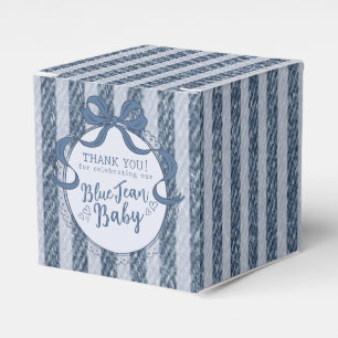 Ballotins Boîte de faveur de Baby Shower en Jean Bleu avec N