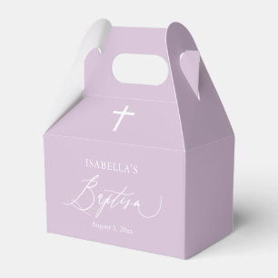 Ballotins Boîte de faveur de baptême fille croix blanche vio