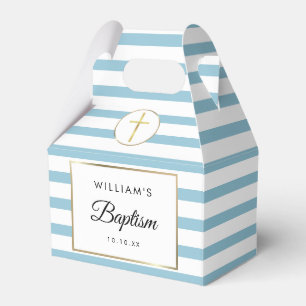 Ballotins Boîte de Faveur de Baptême Rayure Bleue Mignonne