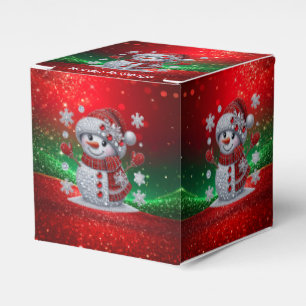 Ballotins Boîte de faveur de bonhomme de neige Strass pour l