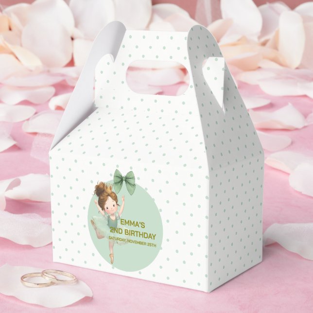 Ballotins Boîte de faveur de boule de petite princesse verte (Mariage)