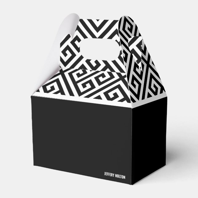 Ballotins Boîte de faveur de cadeau de fête de bachelor noir (Verso)