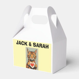 BALLOTINS BOÎTE DE FAVEUR DE CHAT PERSONNALISÉE POUR MARIAGE