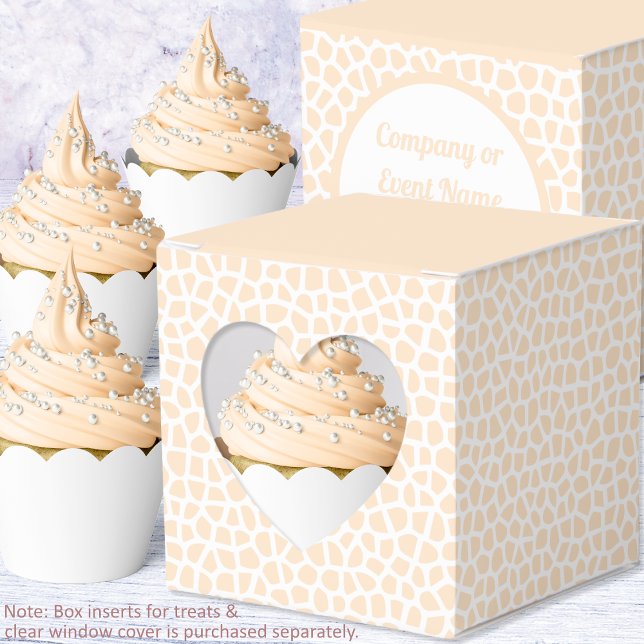 Ballotins Boîte de faveur de coeur de pêche orange Terrazzo (Terrazzo - Orange Peach Heart Favor Box - Cupcakes by Leapfroglisics Shop)