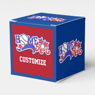 Ballotins Boîte de faveur de cube de baseball Red White & Bl