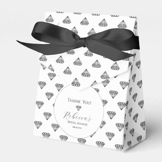 Ballotins Boîte de faveur de douche de mariage Black Diamond (Verso)