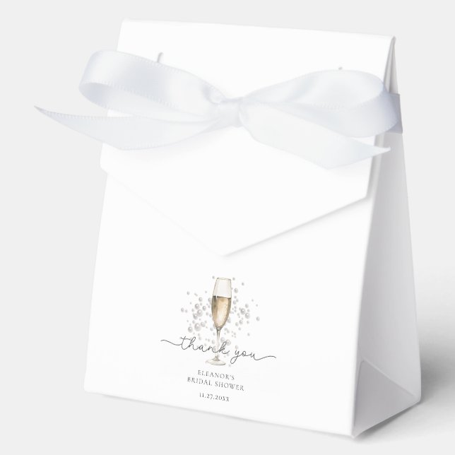 Ballotins Boîte de faveur de douche de mariée perles élégant (Recto)