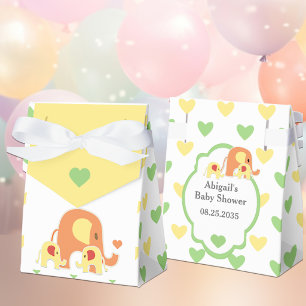 Ballotins Boîte de faveur de douche éléphant jumeaux bébé