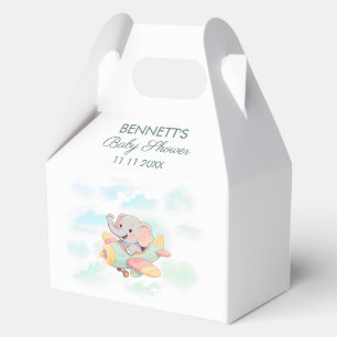 Ballotins Boîte de faveur de douche pour bébé avion éléphant