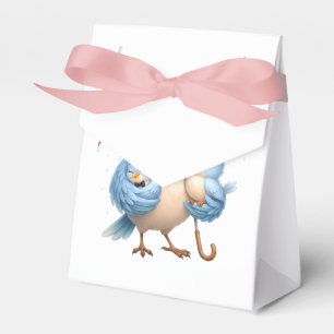 Ballotins Boîte de faveur de famille d'oiseau père Ruban ros